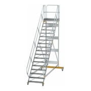 MUNK Günzburger Steigtechnik Aluminium-Plattformtreppe fahrbar 45° 19 Stufen