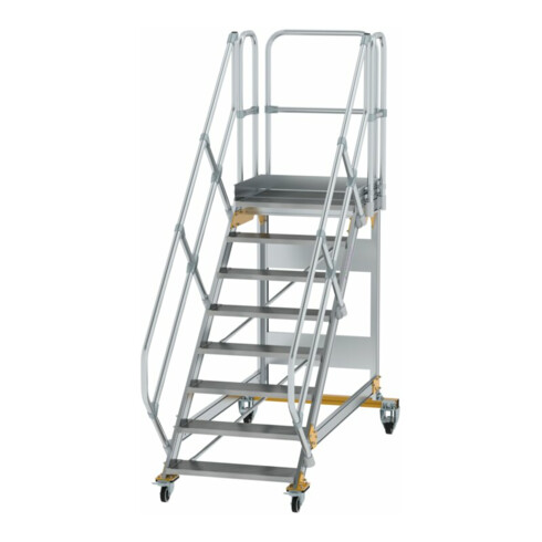 MUNK Günzburger Steigtechnik Aluminium-Plattformtreppe fahrbar 45° 8 Stufen