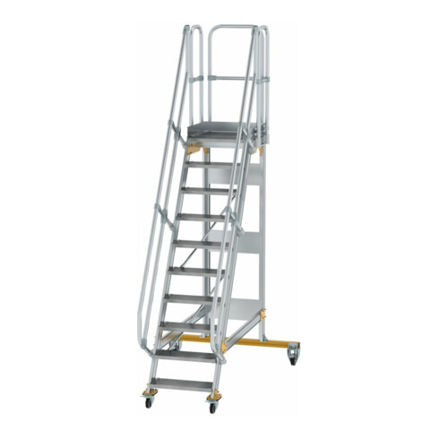 MUNK Günzburger Steigtechnik Aluminium-Plattformtreppe fahrbar 60° 10 Stufen