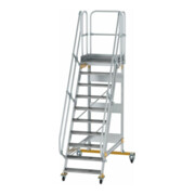 MUNK Günzburger Steigtechnik Aluminium-Plattformtreppe fahrbar 60° 10 Stufen