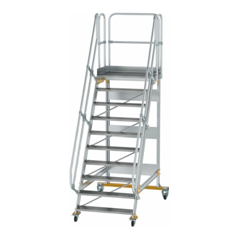 MUNK Günzburger Steigtechnik Aluminium-Plattformtreppe fahrbar 60° 10 Stufen