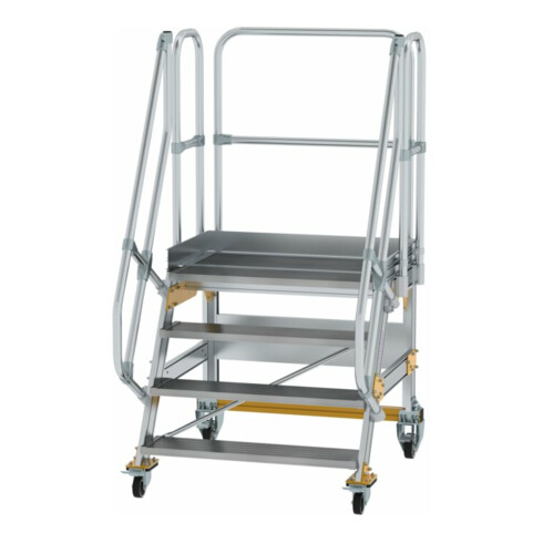 MUNK Günzburger Steigtechnik Aluminium-Plattformtreppe fahrbar 60° 4 Stufen