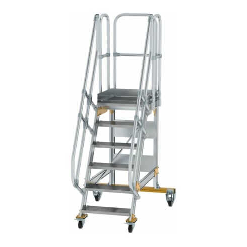 MUNK Günzburger Steigtechnik Aluminium-Plattformtreppe fahrbar 60° 6 Stufen