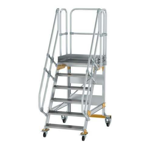 MUNK Günzburger Steigtechnik Aluminium-Plattformtreppe fahrbar 60° 6 Stufen