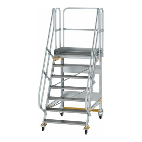 MUNK Günzburger Steigtechnik Aluminium-Plattformtreppe fahrbar 60° 7 Stufen