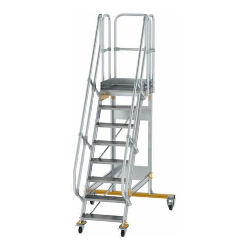 MUNK Günzburger Steigtechnik Aluminium-Plattformtreppe fahrbar 60° 8 Stufen