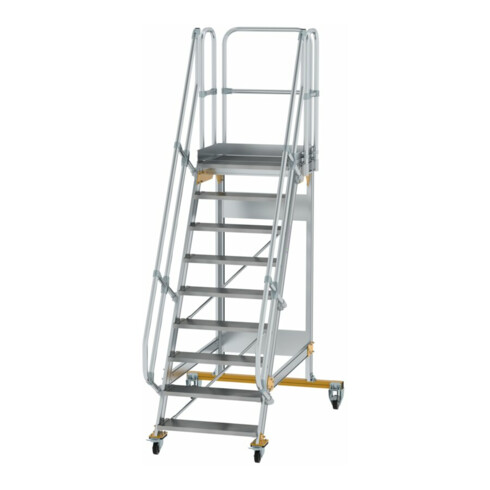 MUNK Günzburger Steigtechnik Aluminium-Plattformtreppe fahrbar 60° 9 Stufen