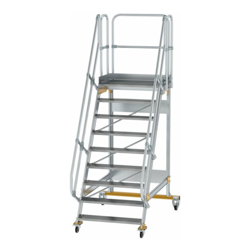 MUNK Günzburger Steigtechnik Aluminium-Plattformtreppe fahrbar 60° 9 Stufen