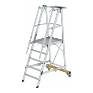 MUNK Aluminium-Podestleiter fahrbar, klappbar