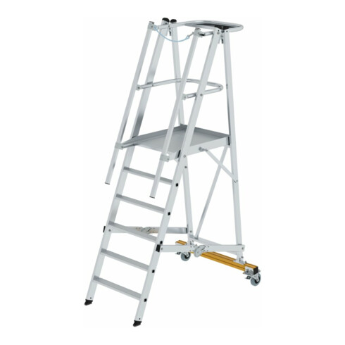 MUNK Aluminium-Podestleiter fahrbar, klappbar