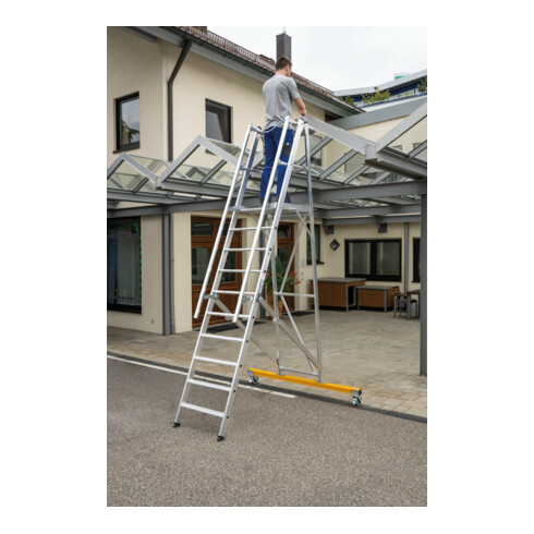 MUNK Aluminium-Podestleiter fahrbar, klappbar