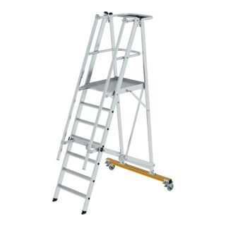MUNK Aluminium-Podestleiter fahrbar, klappbar