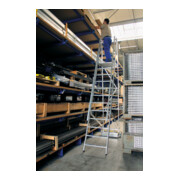 MUNK Aluminium-Podestleiter fahrbar, klappbar mit schmaler Quertraverse-2