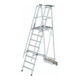 MUNK Aluminium-Podestleiter fahrbar klappbar schmaler Quertraverse 8 Stufen-1