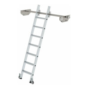 MUNK Aluminium-Regalleiter für Doppelregal seitlich verschiebbar