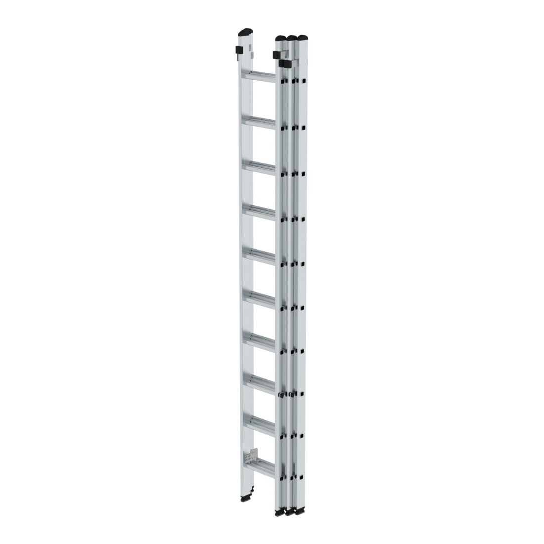 MUNK Günzburger Steigtechnik Aluminium-Schhiebeleiter 3-teilig 3 x 10 Sprossen
