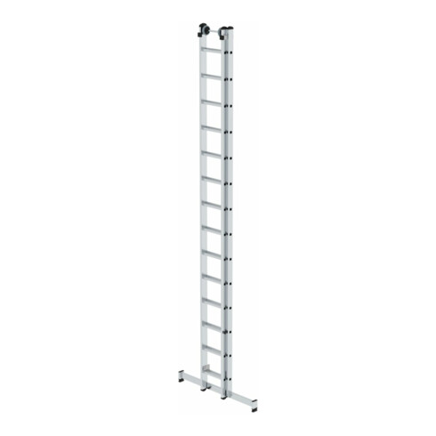 MUNK Günzburger Steigtechnik Aluminium-Schiebeleiter 2-teilig nivello®-Traverse 2 x 14 Sprossen