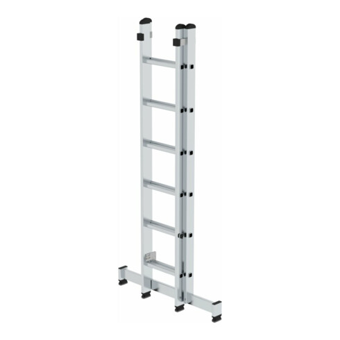 MUNK Günzburger Steigtechnik Aluminium-Schiebeleiter 2-teilig nivello®-Traverse 2 x 6 Sprossen