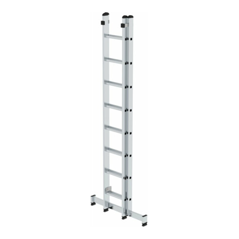 MUNK Günzburger Steigtechnik Aluminium-Schiebeleiter 2-teilig nivello®-Traverse 2 x 8 Sprossen