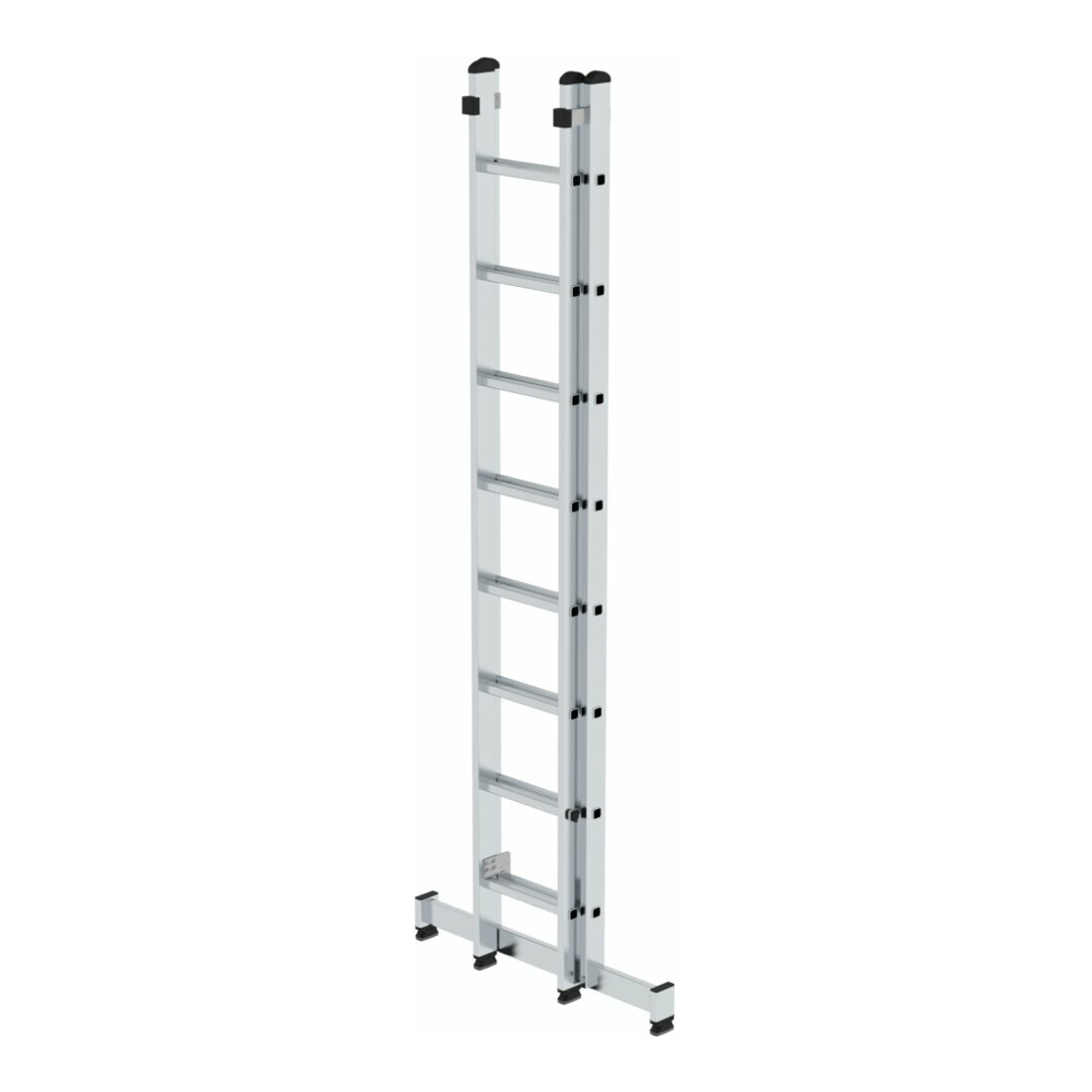 MUNK Günzburger Steigtechnik Aluminium-Schiebeleiter 2-teilig nivello®-Traverse 2 x 8 Sprossen