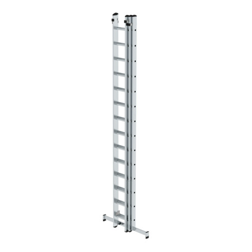 MUNK Günzburger Steigtechnik Aluminium-Schiebeleiter 3-teilig nivello®-Traverse 3 x 14 Sprossen