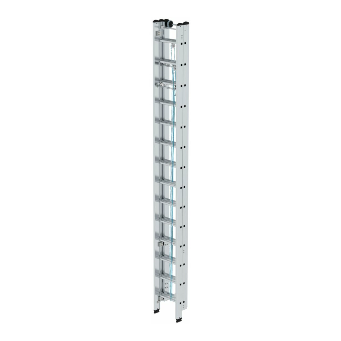 MUNK Günzburger Steigtechnik Aluminium-Seilzugleiter 3-teilig 3 x 14 Sprossen
