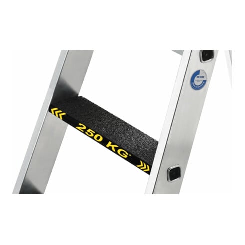 MUNK Günzburger Steigtechnik Aluminium-Stehleiter 250 kg einseitig clip-step R13 4 Stufen