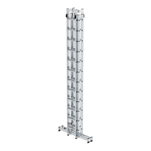 MUNK Günzburger Steigtechnik Aluminium-Stehleiter 4-teilig nivello®-Traverse 4 x 12 Sprossen