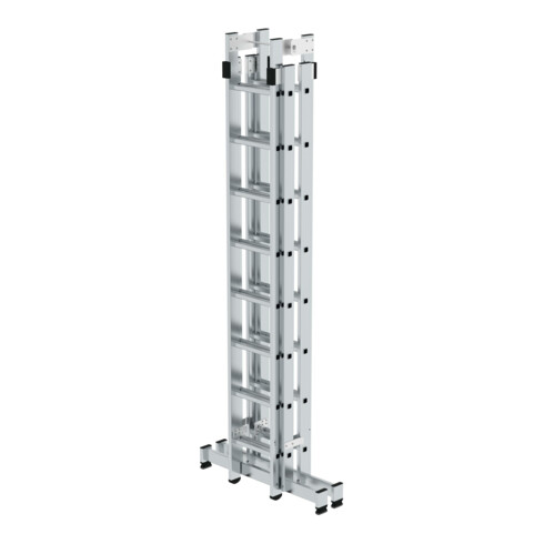 MUNK Günzburger Steigtechnik Aluminium-Stehleiter 4-teilig nivello®-Traverse 4 x 8 Sprossen