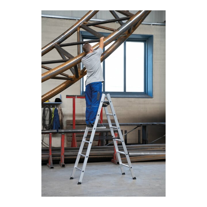 MUNK Günzburger Steigtechnik Aluminium-Stehleiter 6 Sprossen