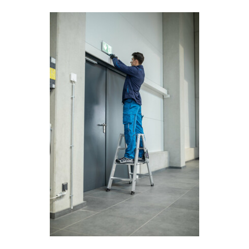 MUNK Aluminium-Stehleiter beidseitig begehbar 2 x 5 Stufen