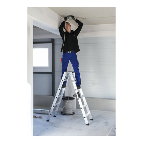 MUNK Aluminium-Stehleiter beidseitig begehbar 2 x 5 Stufen