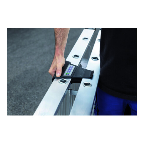 MUNK Günzburger Steigtechnik Aluminium-Stufenstehleiter beidseitig begehbar mit clip-step