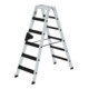 MUNK Aluminium-Stehleiter beidseitig begehbar relax step 2 x 6 Stufen-1