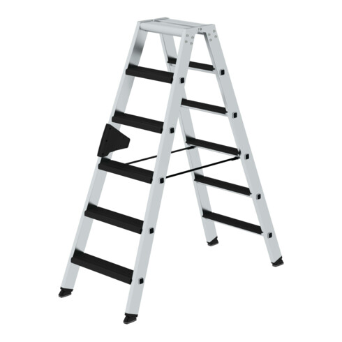 MUNK Aluminium-Stehleiter beidseitig begehbar relax step 2 x 6 Stufen