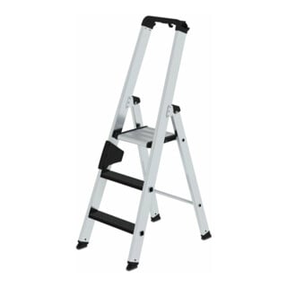 MUNK Aluminium-Stufenstehleiter einseitig begehbar mit clip-step R13
