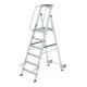 MUNK Aluminium-Stehleiter einseitig begehbar Rollen und Griff 6 Stufen-1