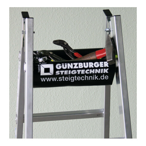 MUNK Günzburger Steigtechnik Aluminium-Stehleiter treppengängig 4 ausschiebbaren Holmen
