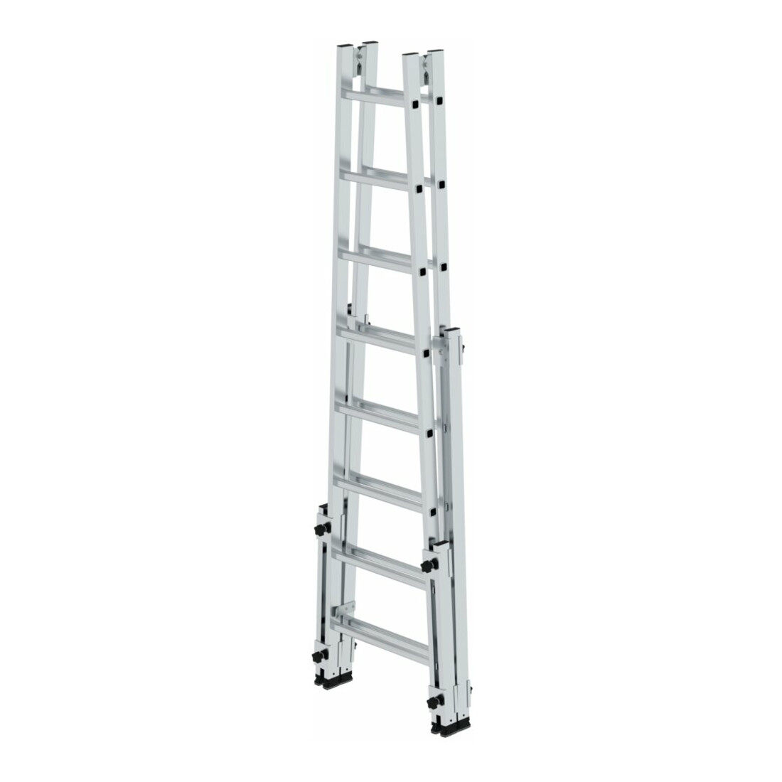MUNK Aluminium-Stehleiter treppengängig 4 ausschiebbaren Holmen