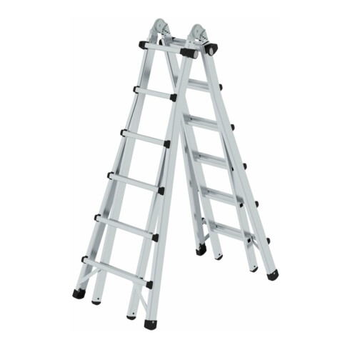 MUNK Aluminium-Teleskopleiter 4-teilig 4 x 6 Sprossen