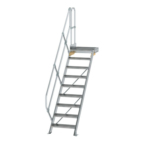 MUNK Günzburger Steigtechnik Aluminium-Treppe Plattform 45° 9 Stufen