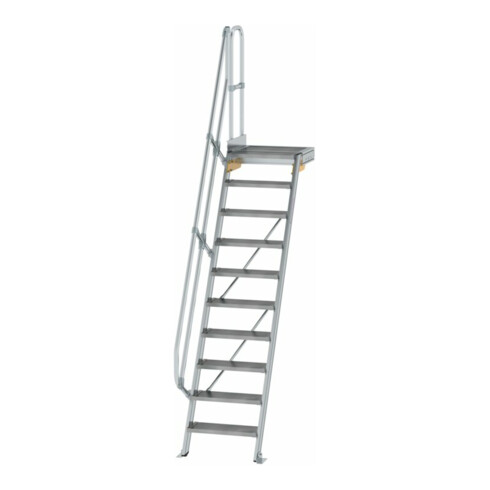 MUNK Günzburger Steigtechnik Aluminium-Treppe Plattform 60° 10 Stufen