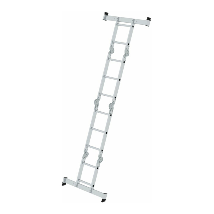 MUNK Günzburger Steigtechnik Aluminium-Vielzweckleiter 4-teilig nivello®-Traverse 2 x 2 + 2 x 3 Sprossen
