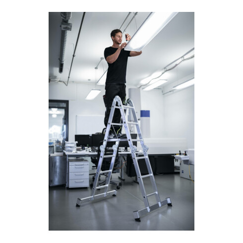 MUNK Aluminium-Vielzweckleiter vierteilig mit nivello ® -Traverse