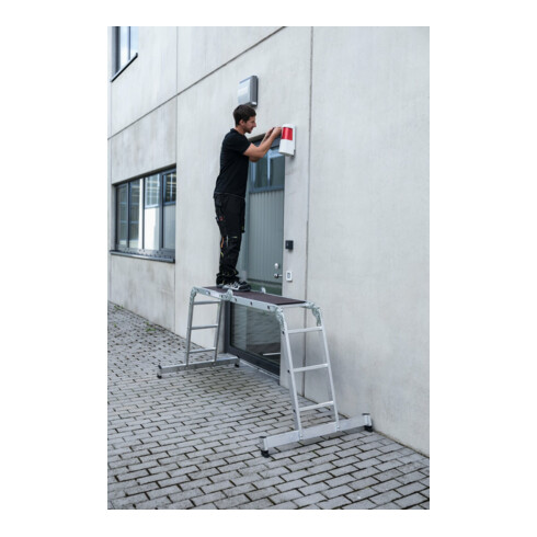MUNK Aluminium-Vielzweckleiter vierteilig mit nivello ® -Traverse