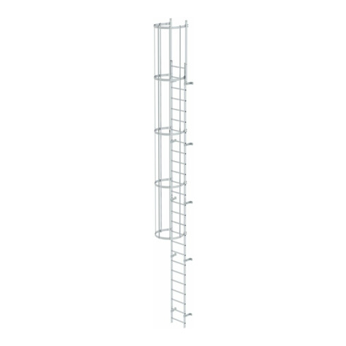 MUNK Einzügige Steigleitern Steighöhe 7,28 m Aluminium blank