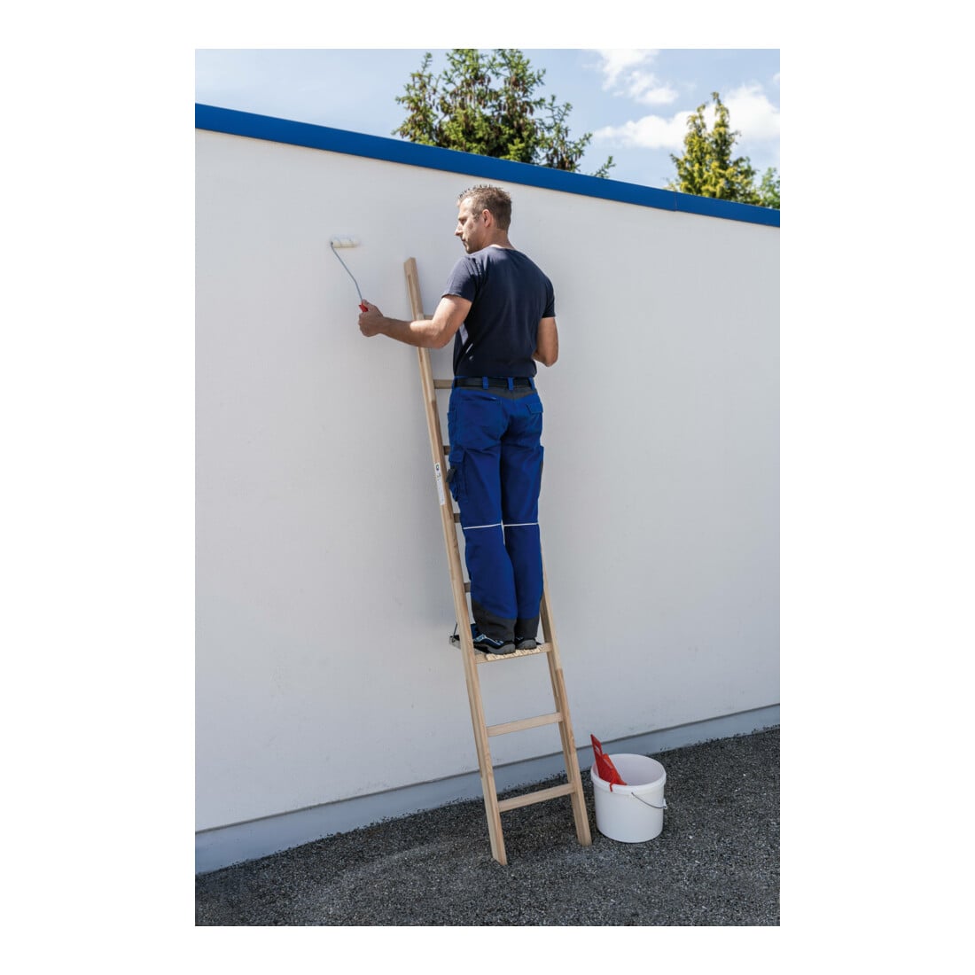 MUNK Sprossen-Anlegeleiter Holz ohne Traverse