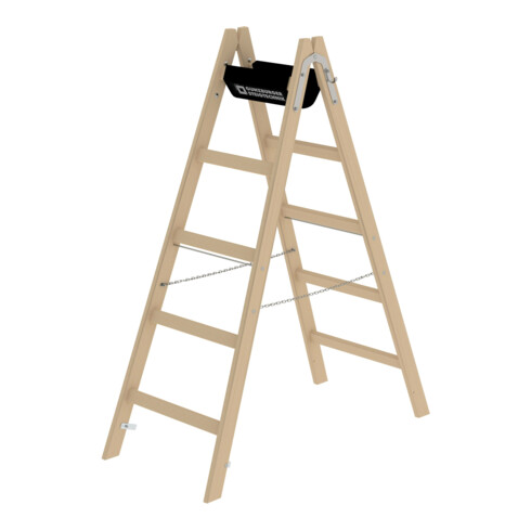 MUNK Günzburger Steigtechnik Holz-Stehleiter 5 Sprossen