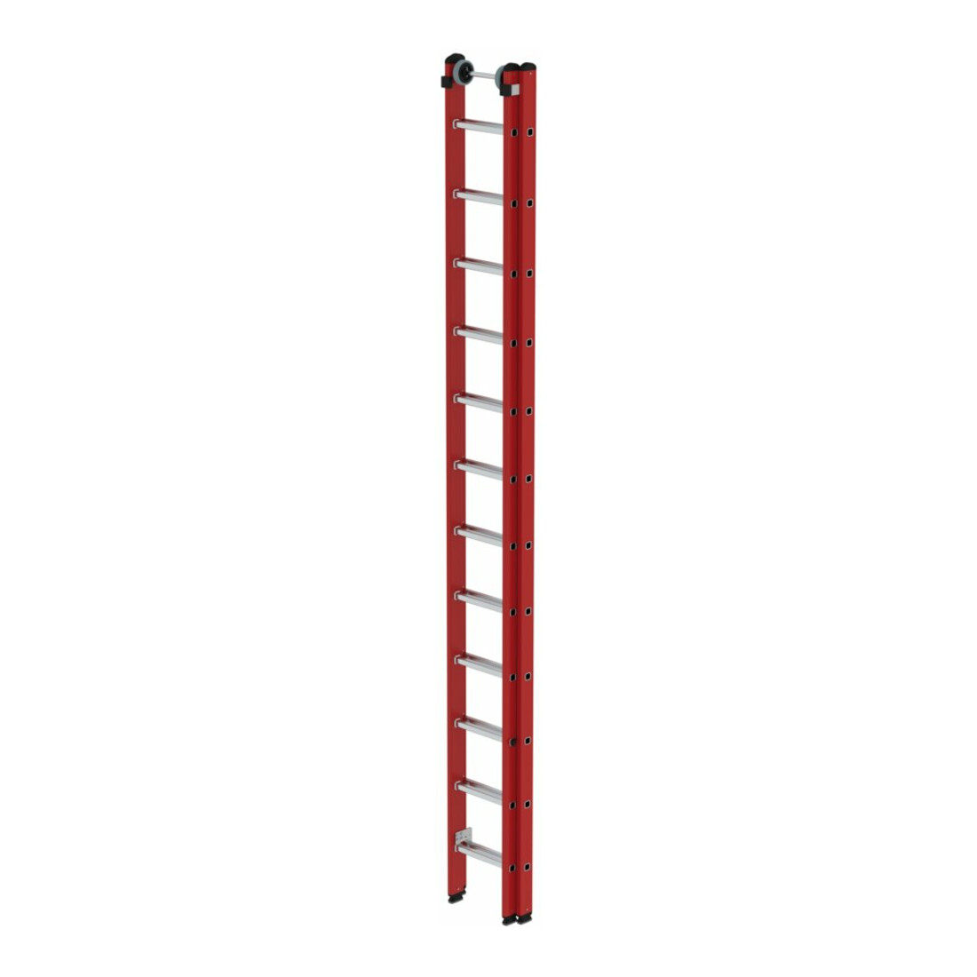 MUNK Günzburger Steigtechnik Kunststoff-Schiebe/Seilzugleiter 2-teilig 2 x 12 Sprossen