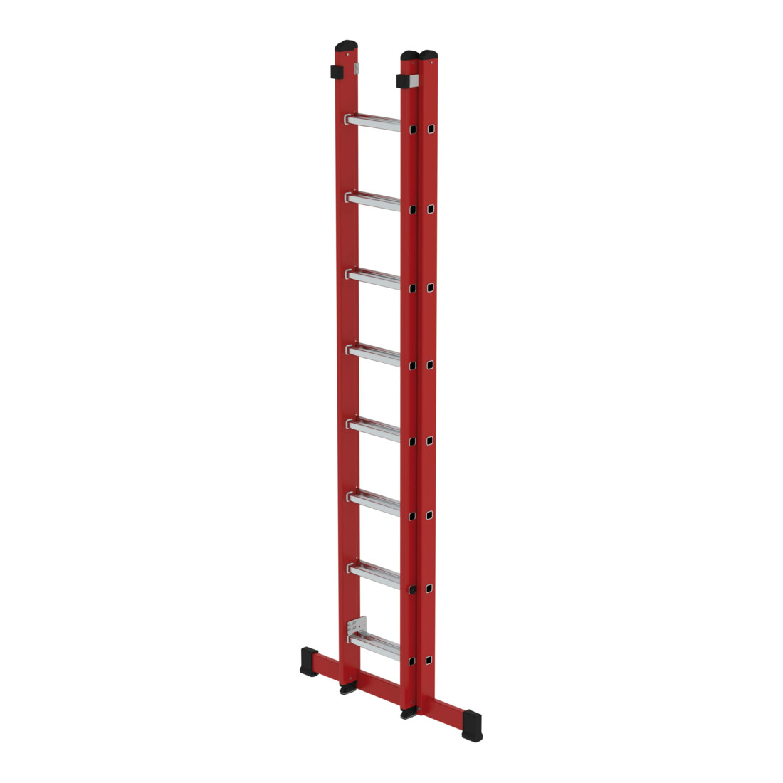 MUNK Günzburger Steigtechnik Kunststoff-Schiebe/Seilzugleiter 2-teilig Standtraverse 2 x 8 Sprossen